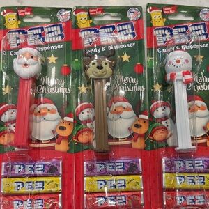 NWT PEZ LOT Christmas Collection Santa Reindeer & Snowman